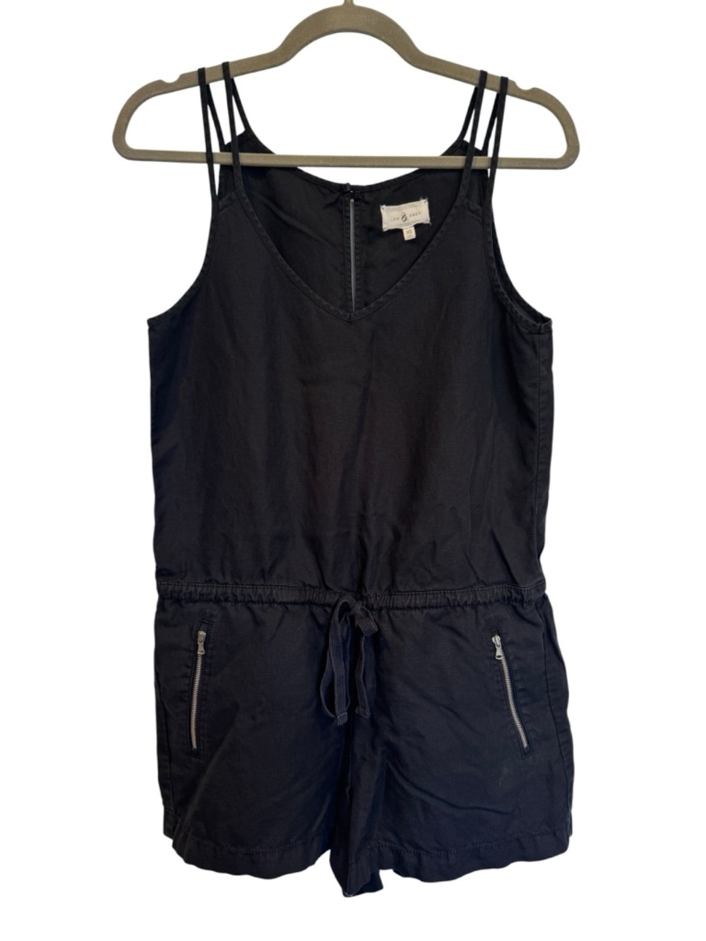 Lou & Grey Black Strappy Linen Romper Size XS